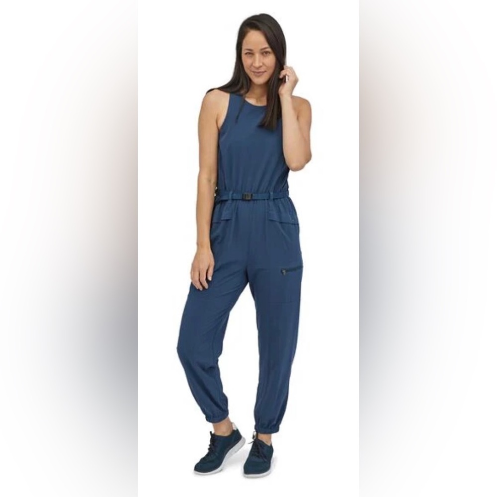 Patagonia Fleetwith Belted Jumpsuit Tidepool Blue Size Small